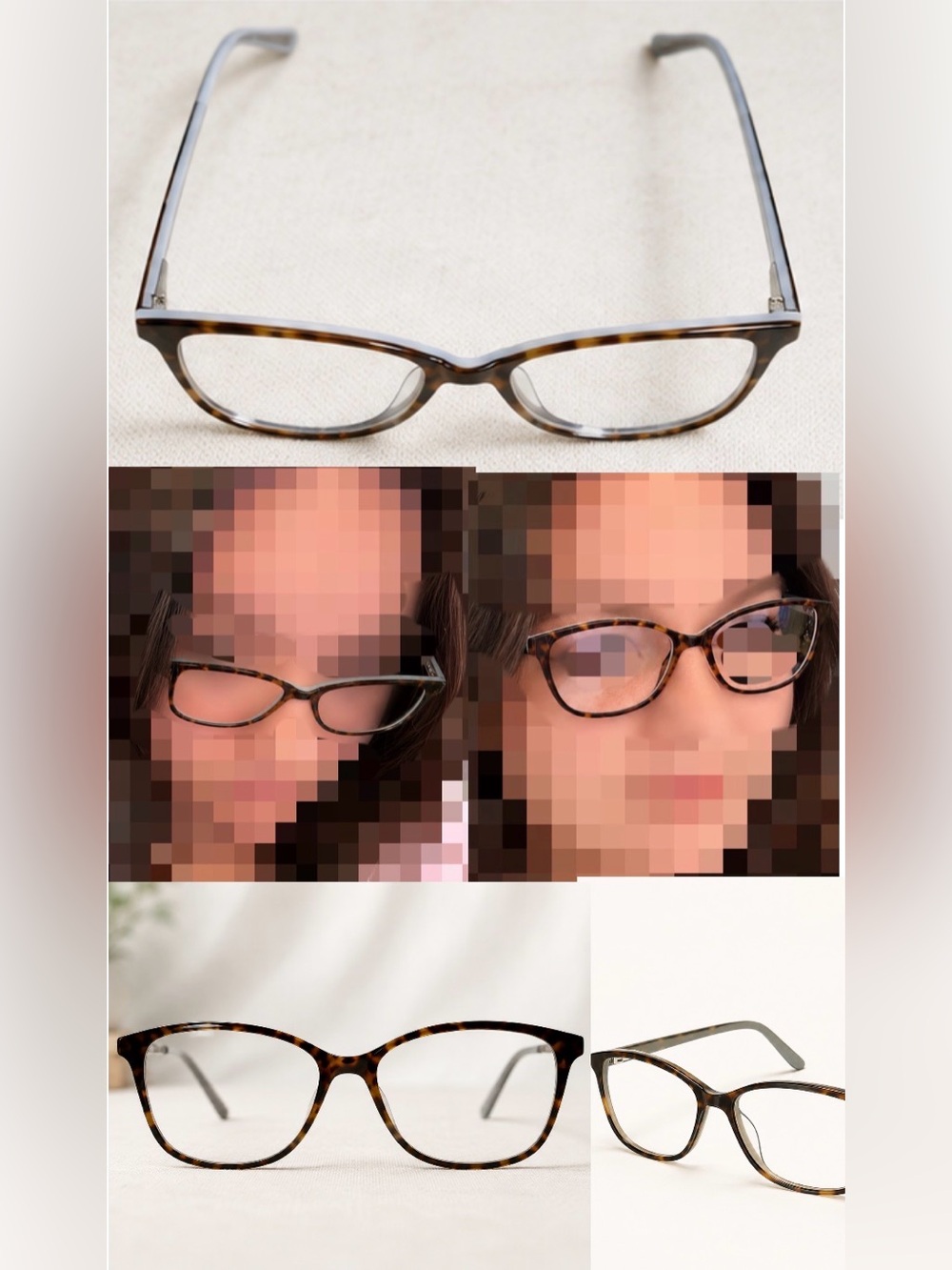 Women's Brown Blue Tortoiseshell Cat-Eye Glasses